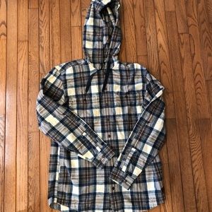 L.L. Bean Scotch Plaid Hooded Shirt